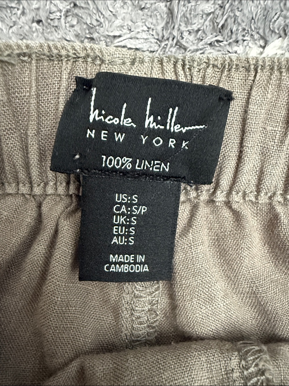 Nicole Miller 100% linen cargo joggers size small - Picture 9 of 10
